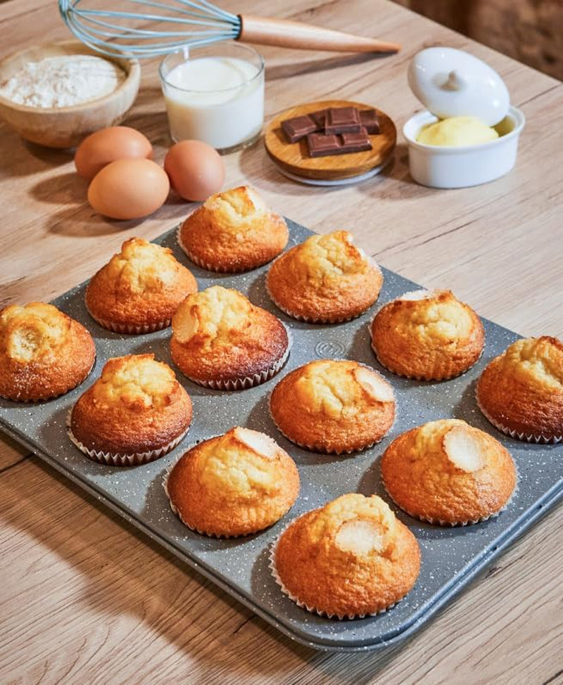 Masterchef MCA-MUF Muffinform Für 12 Cupcakes Muffinblech Aus Karbonstahl, Acier inoxydable, Moules et plaques à pâtisserie en acier Naty Shop