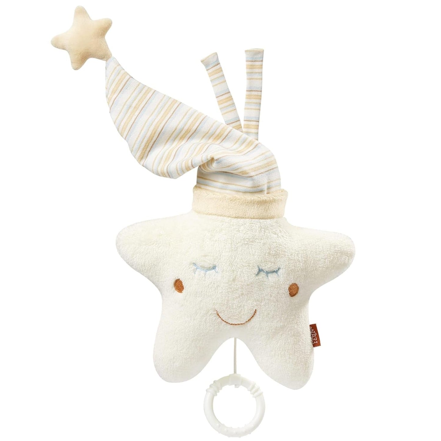 Fehn boîte à musique bébé somnifère étoile - boîte à musique avec mécanisme musical amovible à suspendre - chanson somnifère "Weißt du wieviel Sternlein stehen" - jouet pour bébés et enfants à partir de 0 mois Jucarii Bebe Naty Shop Steaua