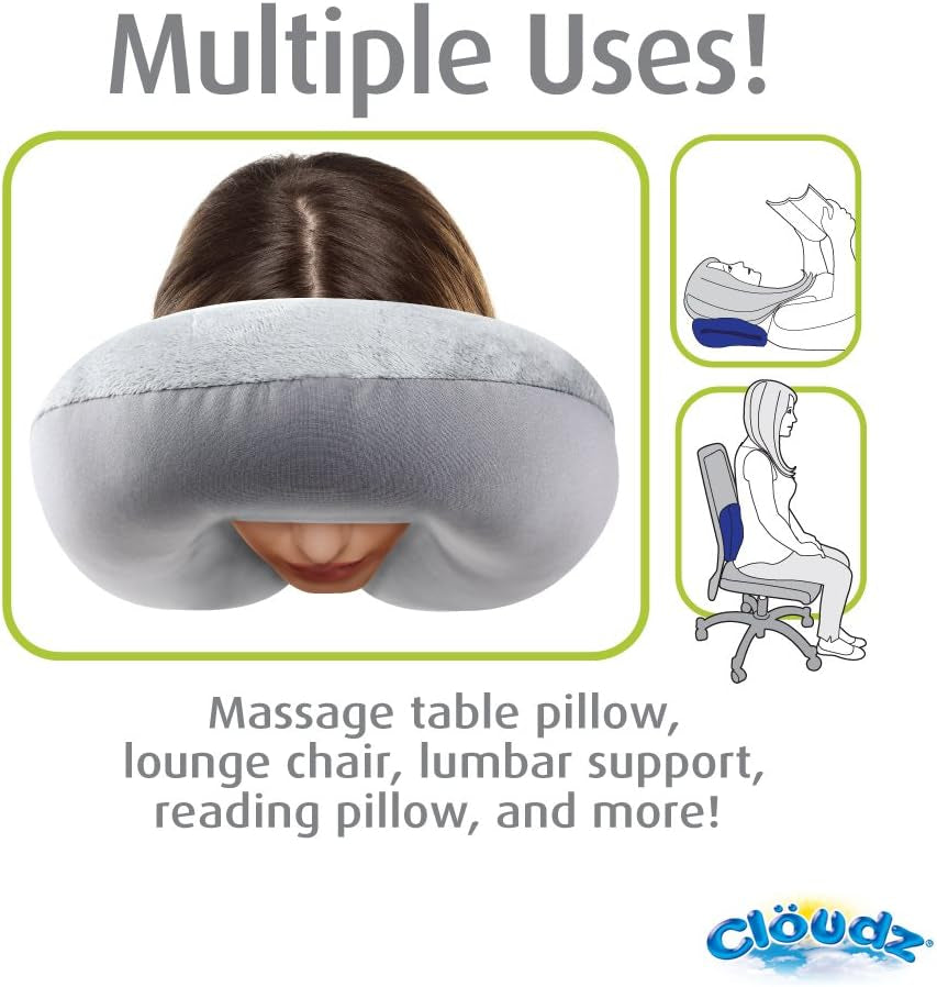 Oreiller cervical de voyage en microbilles Cloudz, gris Naty Shop Oreillers de voyage