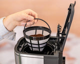Machine à expresso à filtre Rommelsbacher FKM 1000 - réservoir d'eau de 1,5 litre pour 12 tasses de café, carafe en verre, démarrage différé, fonction maintien au chaud, fonction arôme, porte-filtre amovible 1x4