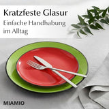 MIAMIO - Lot de 6 assiettes/assiettes en grès céramique - Collection Le Papillon (Coloré, Petites Assiettes (6x))