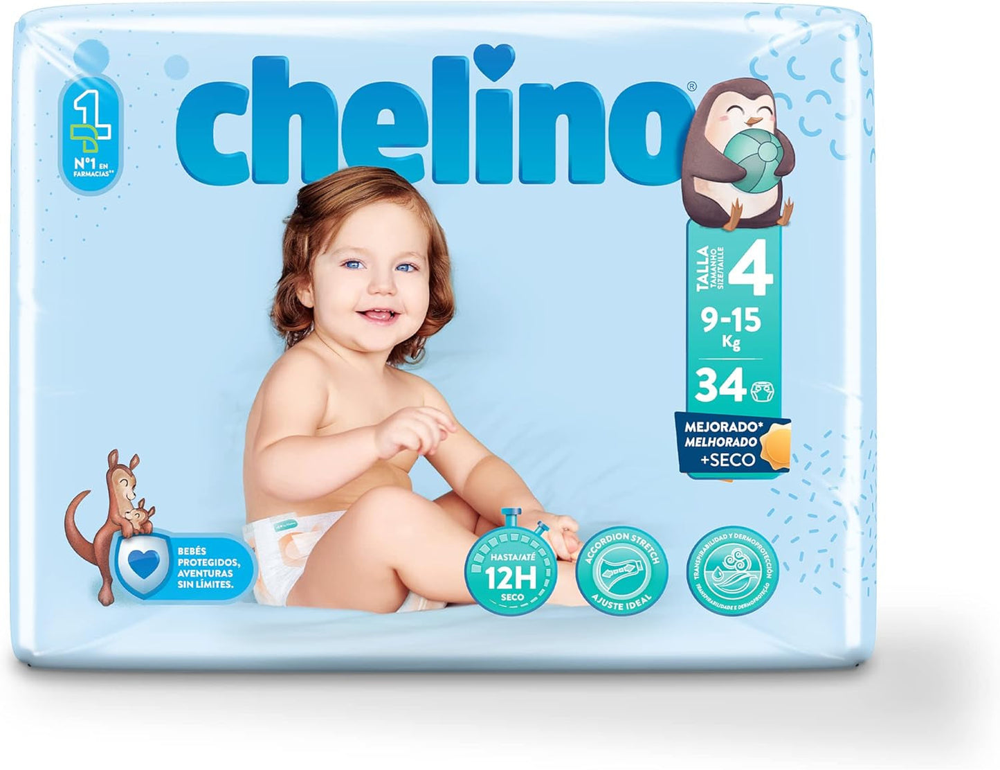 Couches bébé Fashion & Love taille 4 (9-15 kg), 34 pièces