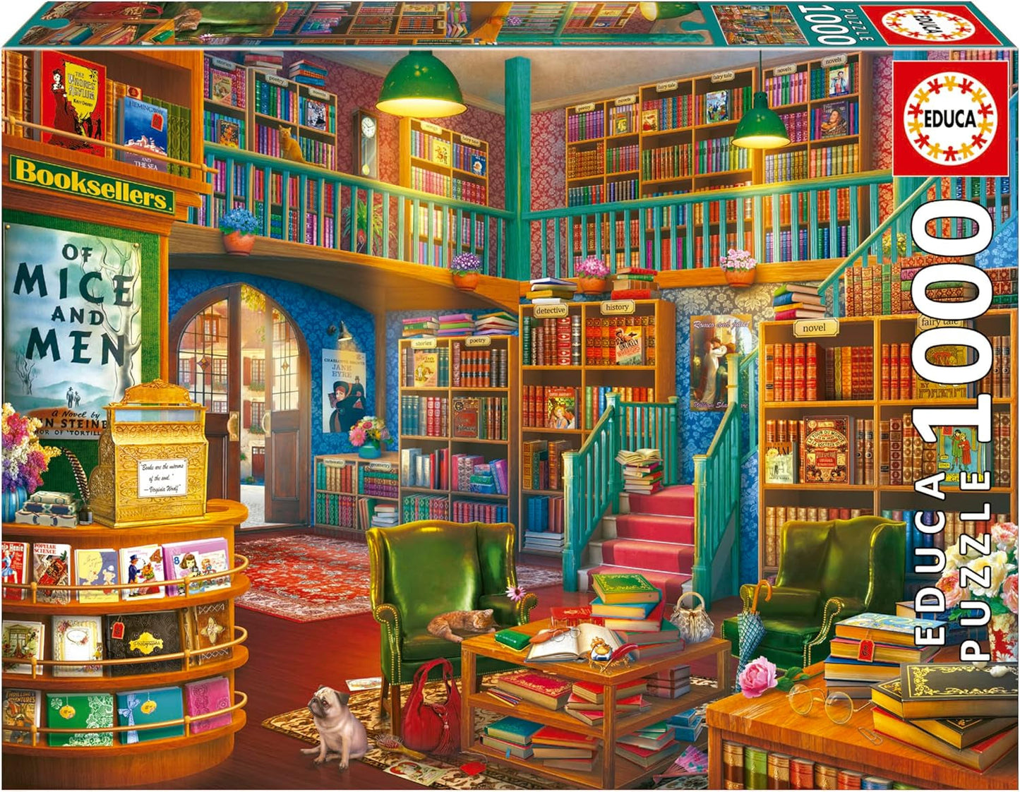 Educa - Puzzle de 1000 pièces pour adultes | Bibliothèque. Dimensions : 68 X 48 cm. Comprend de la colle pour puzzle Fixpuzzle. Depuis 14 ans (19925) Puzzle Naty Shop Titre par défaut