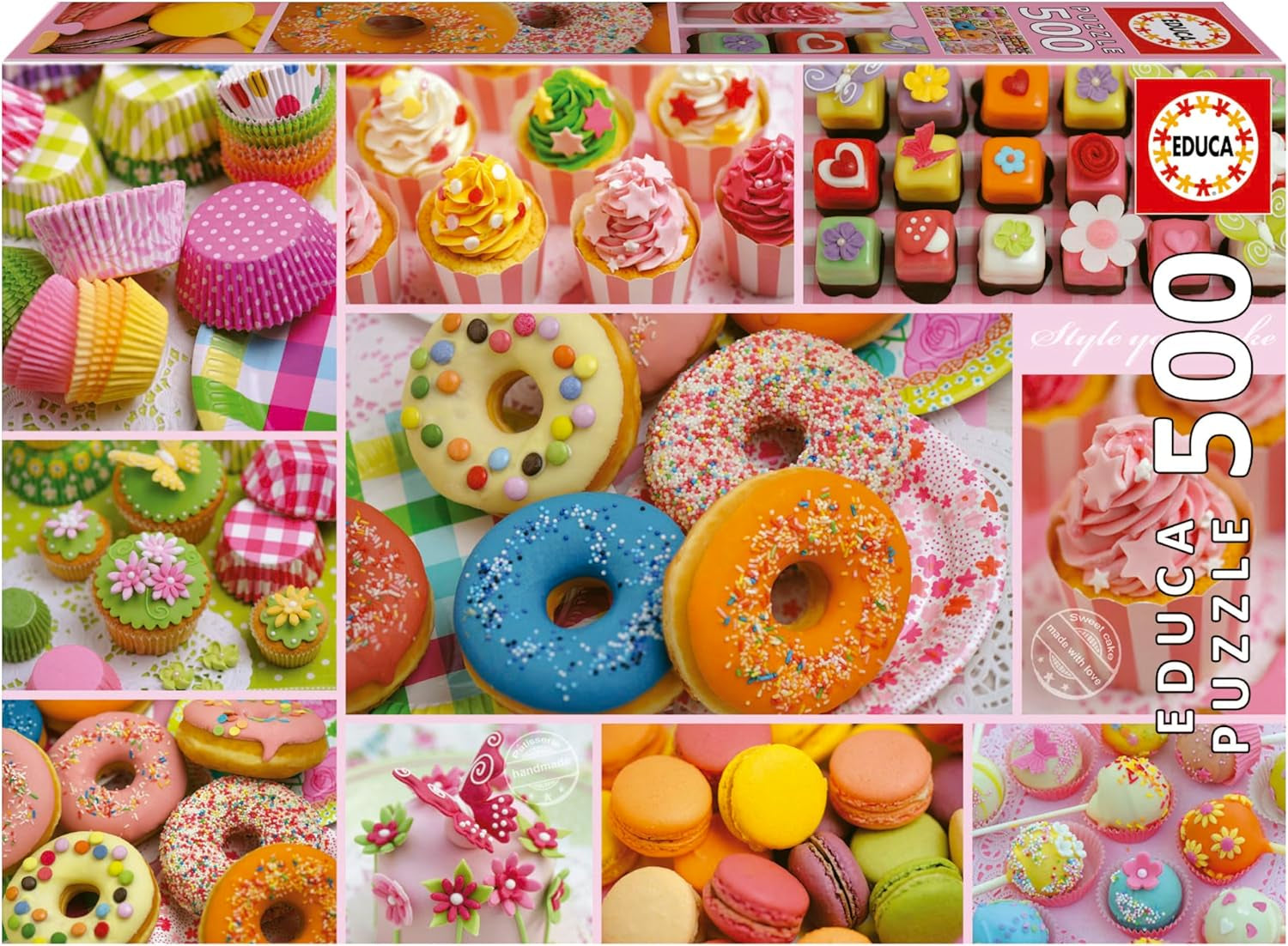Educa - Puzzle de 500 pièces pour adultes | Collage de bonbons. Dimensions : 48 X 34 cm. Comprend de la colle pour puzzle Fixpuzzle. Depuis 11 ans (19904) Puzzle Naty Shop Titre par défaut