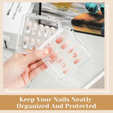 INMORVEN Coffret de rangement pour ongles – 14 boîtes transparentes + 1 grande boîte et 60 disques adhésifs – Idéal pour ranger les faux ongles, les accessoires pour ongles en gel et le vernis à ongles (14 pièces en une couche)