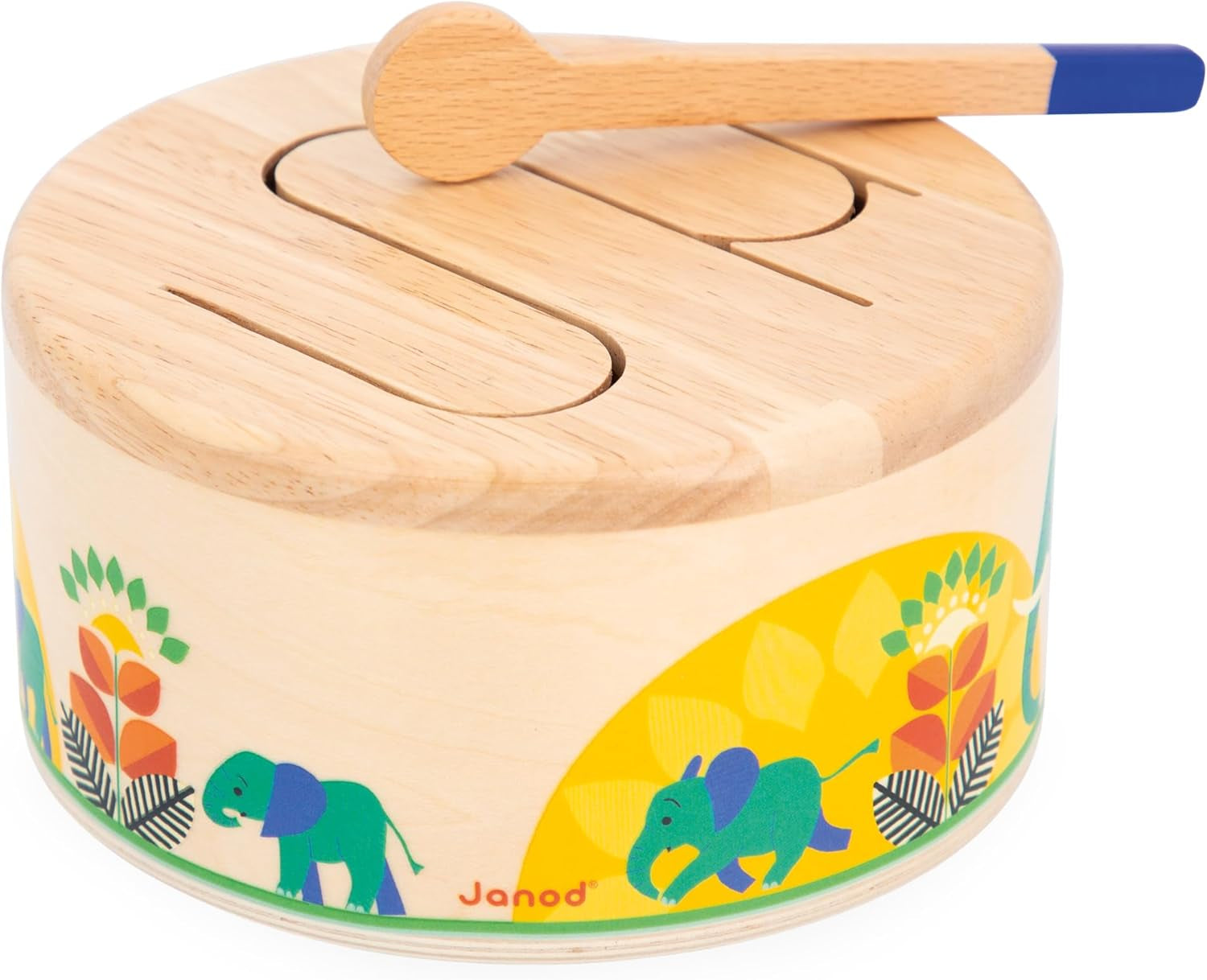 Janod - Tambour Gioia - Tambour + tambour en bois FSC - Jeux de rôle et éducation musicale précoce - Aquarelle - Dès 18 mois, J07650 Jucarii Bebe Naty Shop Titre par défaut