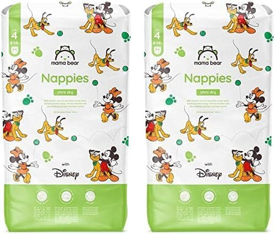 Marque Amazon : Mama Bear Disney Couches Ultra Dry, taille 3 (4-9 kg) – Boîte mensuelle, blanche, 172 pièces (2 paquets de 86)