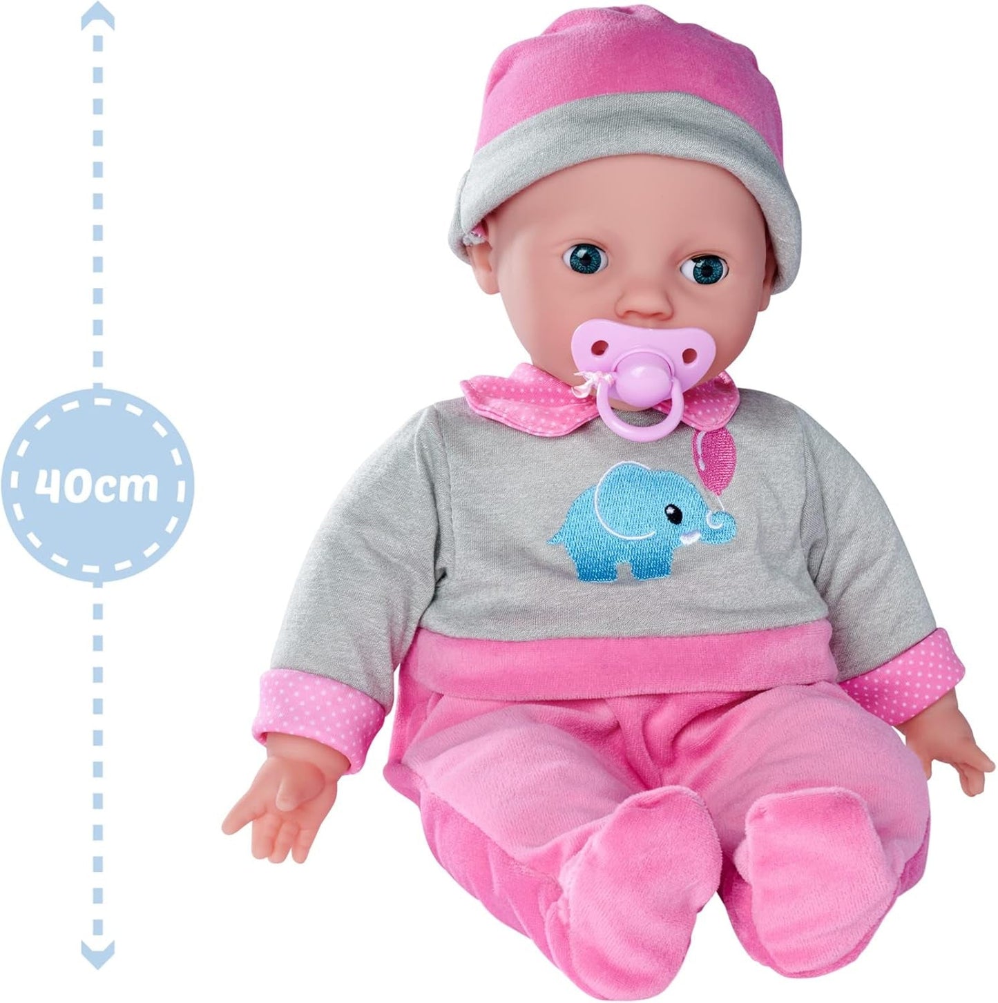 Simba 105140066 - Laura Interactive, poupée au corps souple avec des yeux endormis, babille en bougeant, boit au biberon et dort, 40cm, poupée à partir de 2 ans Naty Shop Dolls
