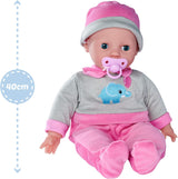 Simba 105140066 - Laura Interactive, poupée au corps souple avec des yeux endormis, babille en bougeant, boit au biberon et dort, 40cm, poupée à partir de 2 ans Naty Shop Dolls