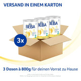 BEBA 2 - Lait de suite après 6 mois, avec complexe 5 HMO, teneur en protéines adaptée à l'âge, sans lactose, sans huile de palme, sans huile de poisson, nourriture pour bébé, lait en poudre pour bébé, lot de 3 (3 x 800 g)