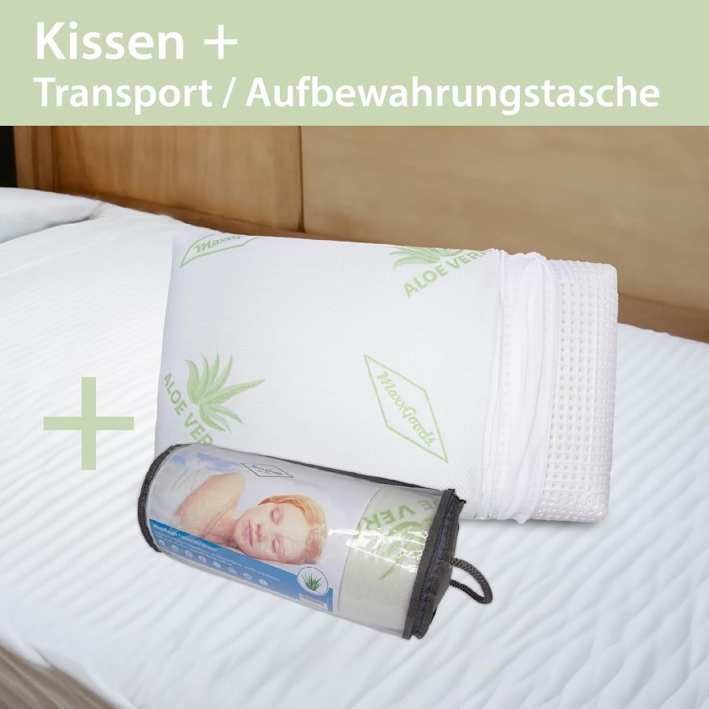Maxxgoods Oreiller orthopédique Oreiller de soutien cervical en mousse de gel viscoélastique avec housse de protection à l'aloe vera et housse intérieure 100 % coton - Oreiller pour dormeurs sur le ventre, sur le dos et sur le côté (42 cm x 70 cm x 12 cm) Oreillers orthopédiques cervicaux Naty Shop