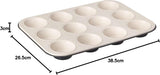 Zenker 12 muffins diamètre Ø 7 cm CREME NOIR, Plaque à pâtisserie pour muffins avec revêtement antiadhésif renforcé de céramique Moules et plaques à pâtisserie Naty Shop