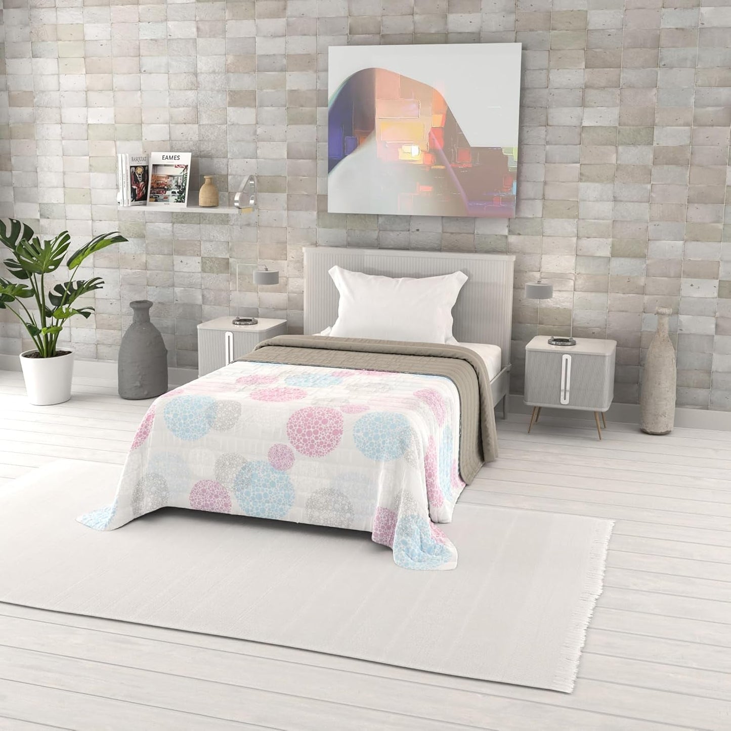Couette d'été imprimée fantaisie, garnissage polyester, Pétales, 260X270Cm Couettes et couettes Naty Shop Molecule 220X270Cm