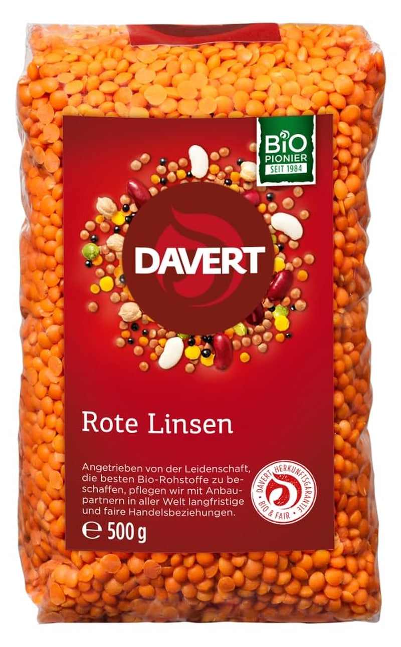 Lentilles rouges entières Davert (1 x 500 g) - Bio