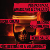 DEAD OR ALIVE DIAVOLO – Espresso Extra Noir – 100% Robusta – Extrêmement Fort – Faible Acidité – Crème Stable – Haricots Entiers 1kg – Torréfaction Naples