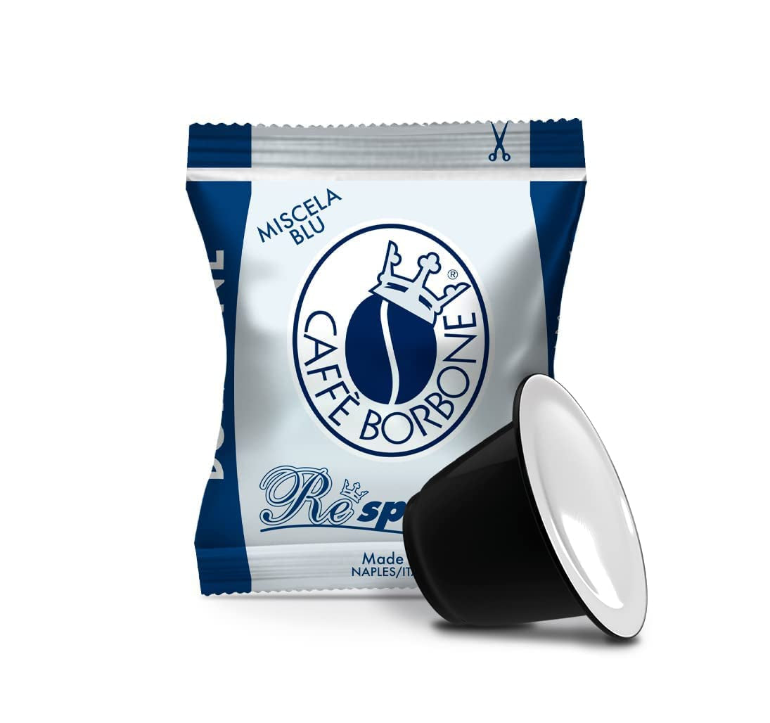 Caffè Borbone Respresso, Blue Kaffeemischung - 100 Capsules - Compatible avec Nespresso®* Haushalts-Espressomaschinen