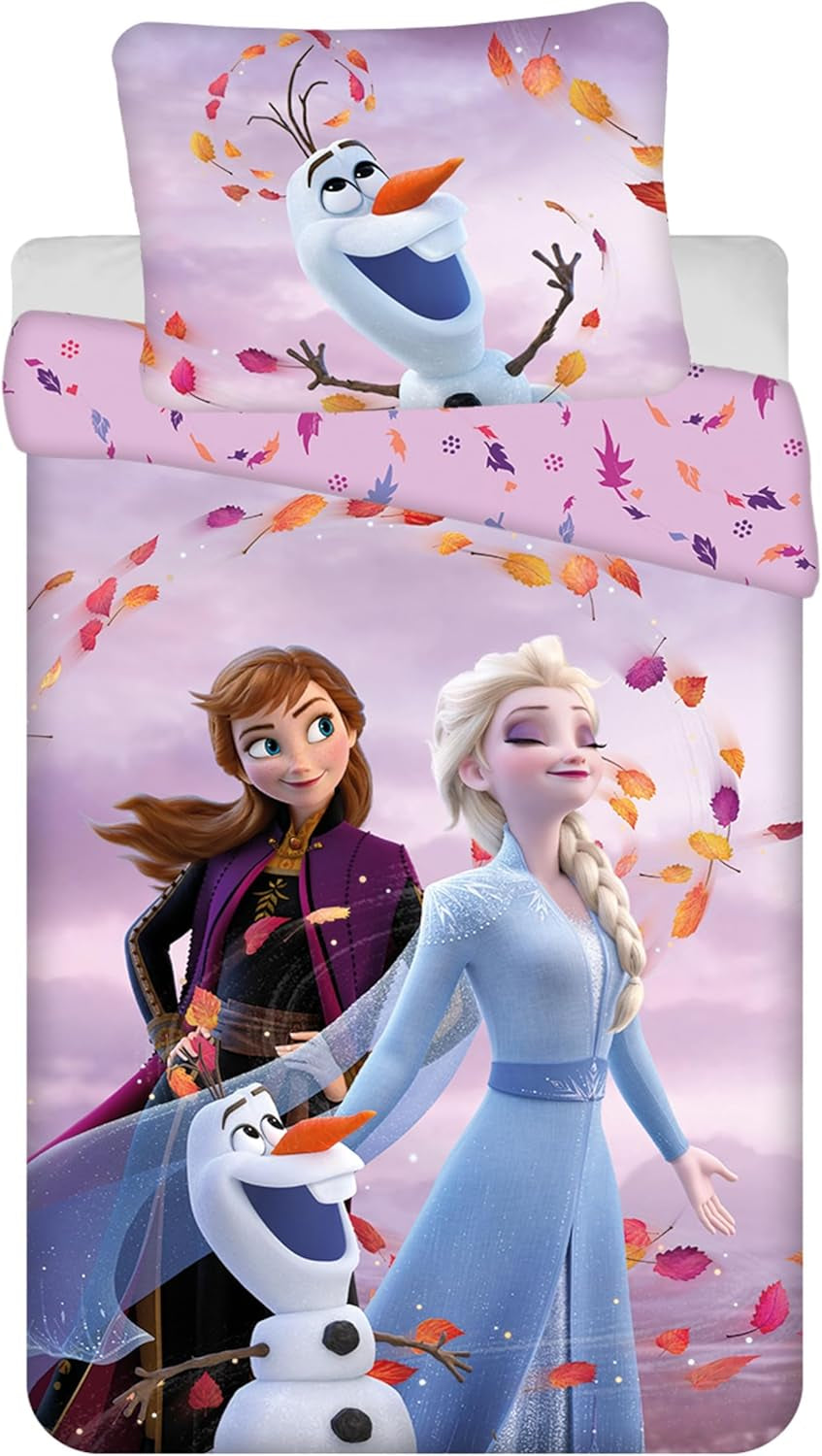 Frozen Kinderbettwäsche Set Bettbezug 140X200 + Kopfkissenbezug 70X90 Aus Baumwolle Öko-Tex Standard Für Mädchen Frozen Eiskönigin Anna ELSA Olaf Naty Shop Default Title