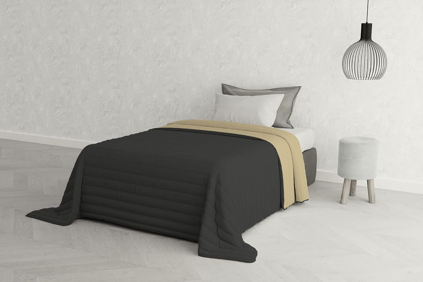Literie italienne Estivo lit simple, lin, Aqua, 170 X 270 Cm