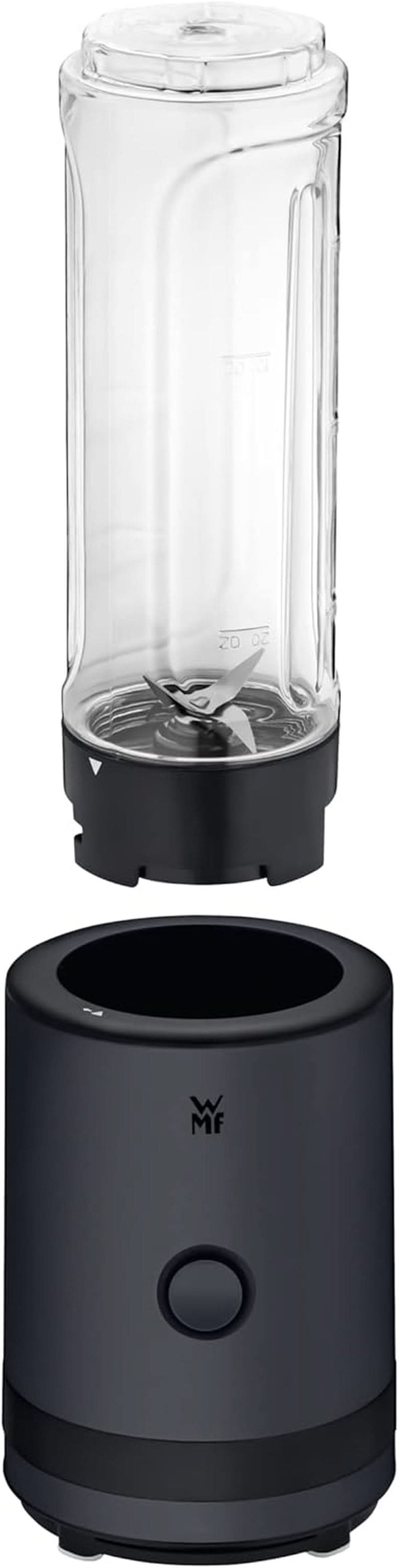 WMF Küchenminis Smoothie-To-Go, Mini batteur sur socle avec deux mixeurs/trinkbehältern 0,6L, Mixer Hochleistungsmixer 300 W, Edelstahl Matt, Schwarz Kitchen Naty Shop