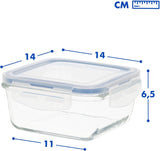 Max Home Lot de 8 récipients hermétiques en verre pour micro-ondes Boîte à lunch en verre Récipients alimentaires refermables 550 ml Couvercles transparents Récipients alimentaires (16538) Boîtes de conservation des aliments Naty Shop