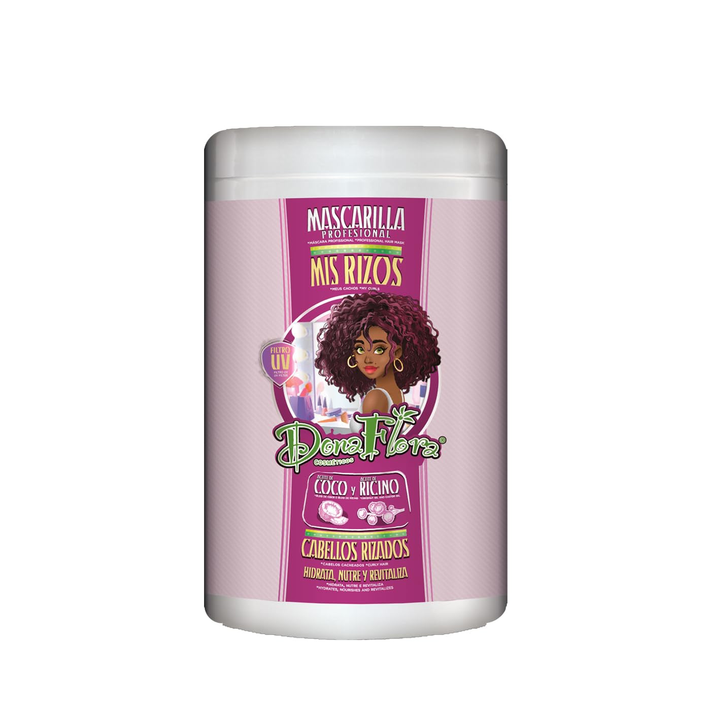Masque Capillaire Mis Rizos 1000 ml - Soin en profondeur pour cheveux bouclés et ondulés - Hydratant et anti-frisottis - Sans sulfate ni paraben - Pour des boucles définies et douces Naty Shop Hair Mask Titre par défaut