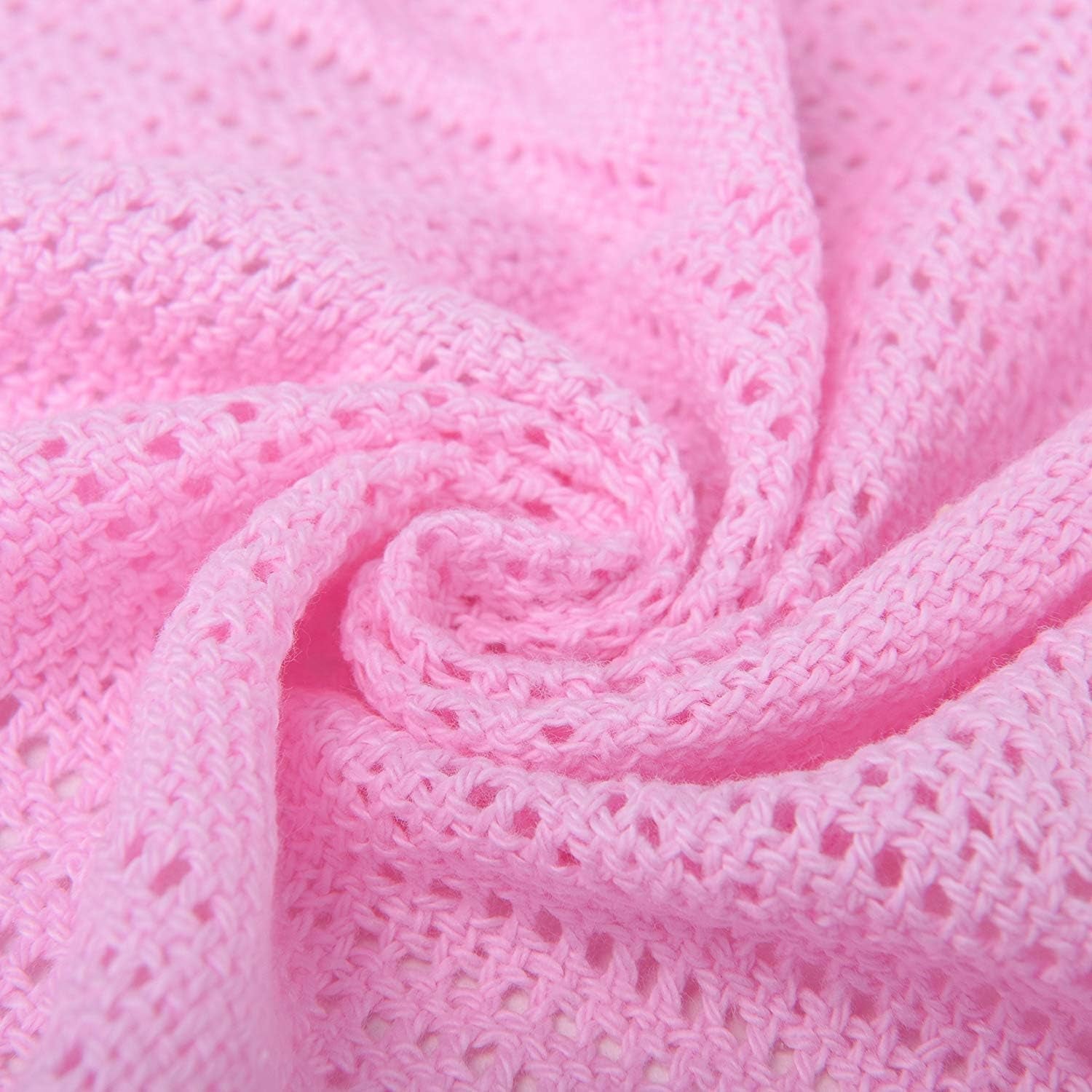 Family Bedding Couverture Cellulaire Rose pour Lit Double, Coton, Grand Couvre-lit Réversible, Légère, Thermique, Douce, Couverture Cellulaire Traditionnelle, 230 X 230 Cm Couettes et Couettes Naty Shop Rose Lit Double (230X230Cm)