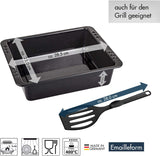 Chg SET 341-46-60 Extra Tiefe Ofenform (7,0 Cm) "Emaille" Mit Profi-Pfannenwender", Schwarz Gesprenkelt Moules et plaques pour la pâtisserie Naty Shop