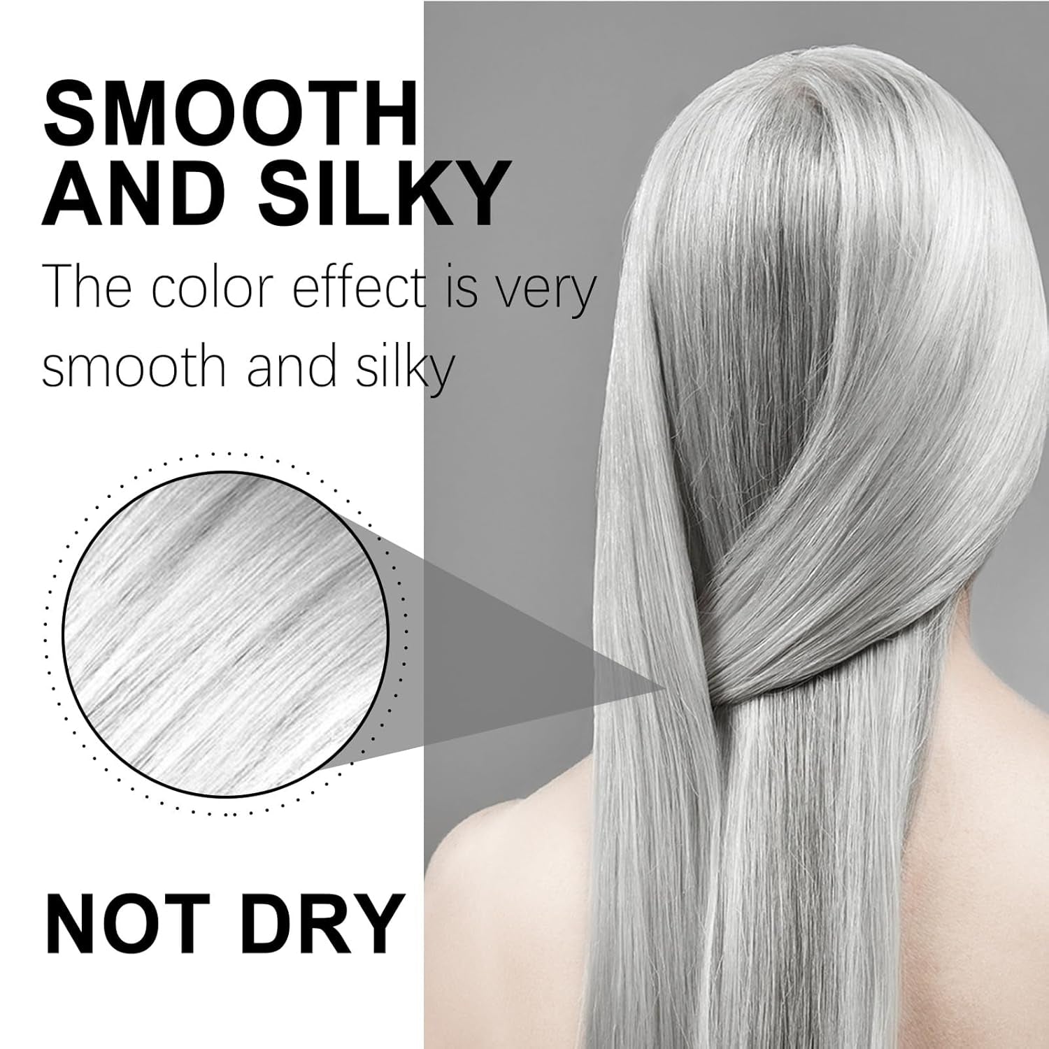 Crème de teinture pour cheveux naturels gris argenté, cire de coloration instantanée, coiffure temporaire, teinture grise, cheveux naturels, gris argenté, 100 ml Naty Shop