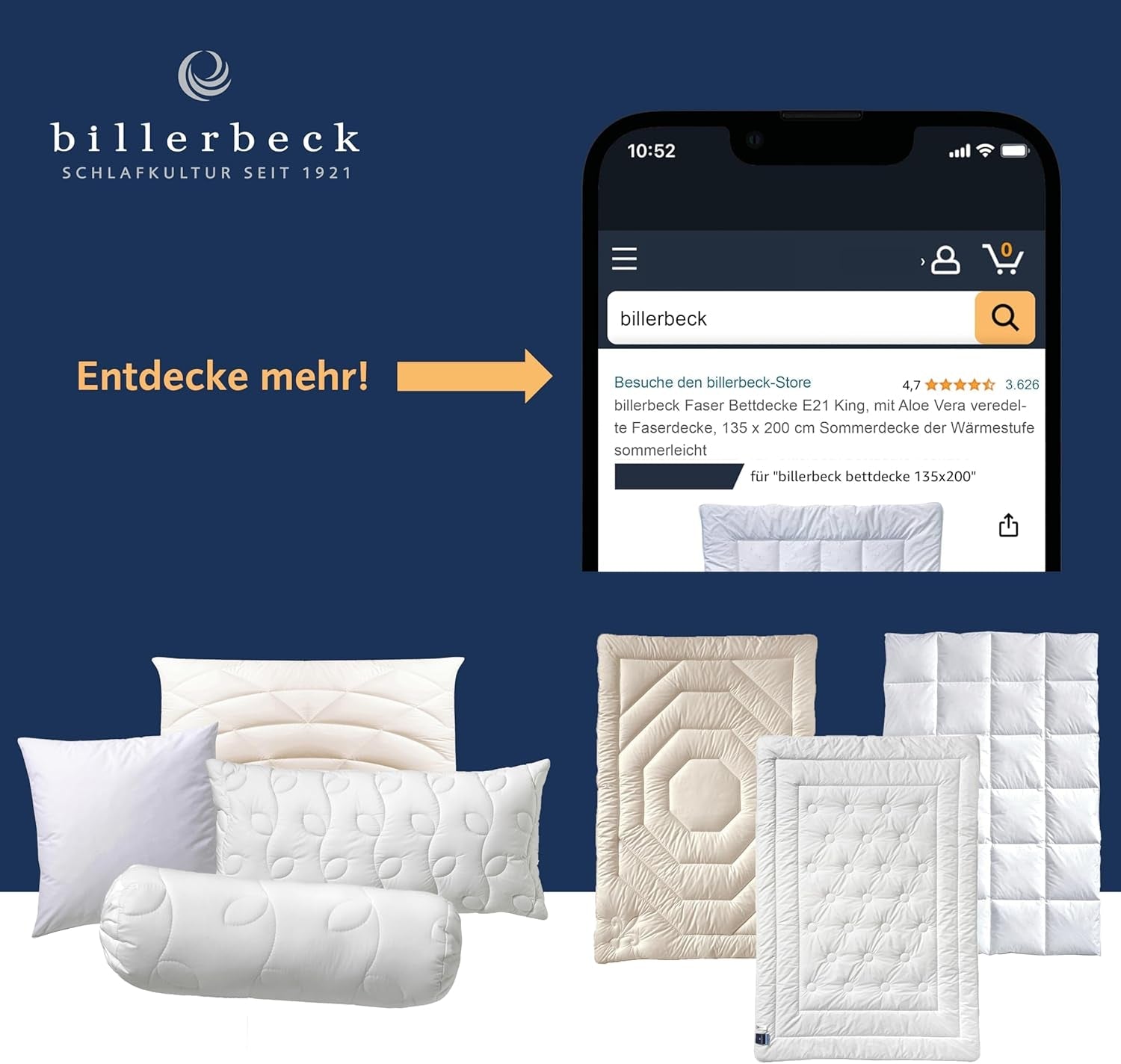Billerbeck Simone Superlight couette - couette en soie - 135 X 200 Cm - couette d'été, couette rafraîchissante, couette d'été légère - 100% coton, blanc Couettes et couettes Naty Shop
