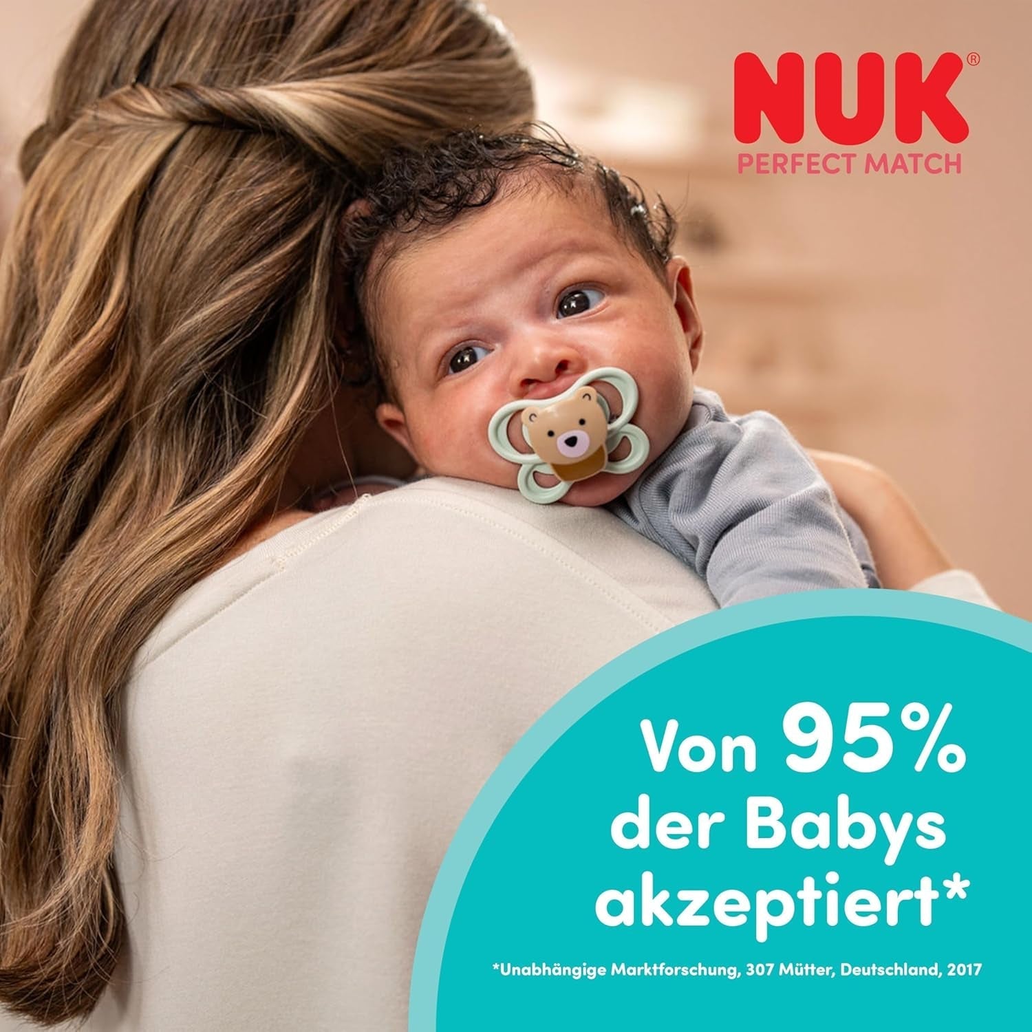 Sucettes NUK Perfect Match Air pour bébés | 0-6 mois | Sucettes orthodontiques qui favorisent la circulation de l'air et préviennent les éruptions cutanées causées par la salive | 95 % d'acceptation par les bébés** | Disney Winnie l'ourson | Paquet de 2