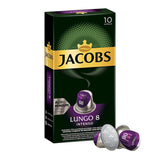 Jacobs Kapseln Lungo Intenso, Intensität 8 & Kapseln Espresso Intenso, Intensität 10,100 Nespresso®* compatible Kaffeekapseln, 10er Pack, 10 x 10 Getränke