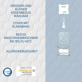Oreiller en mousse Genius Eazzzy 40X80 Cm hauteur 10Cm - Oreiller de soutien cervical avec 2 degrés de dureté + mousse gel rafraîchissante - Oreiller de couchage pour dormeurs sur le côté, le dos et le ventre contre les douleurs cervicales, oreillers standards en polyester Naty Shop