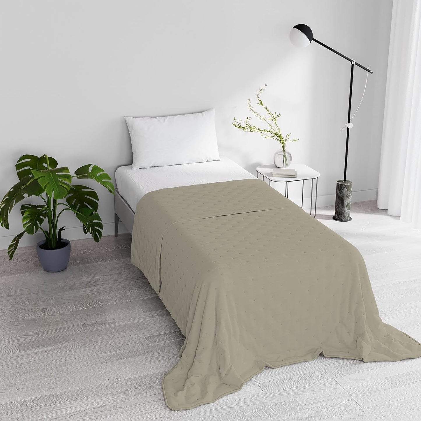 Couette d'été élégante, matelassée, verte, 170 X 250 cm Couettes et couettes Naty Shop Marron 170X250Cm