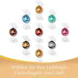 Coffret cadeau Lindt LINDOR avec assortiment de chocolats, env. 15 truffes LINDOR, 4 variétés (chocolat au lait, chocolat blanc, chocolat noir 60% et noisette), 187 g