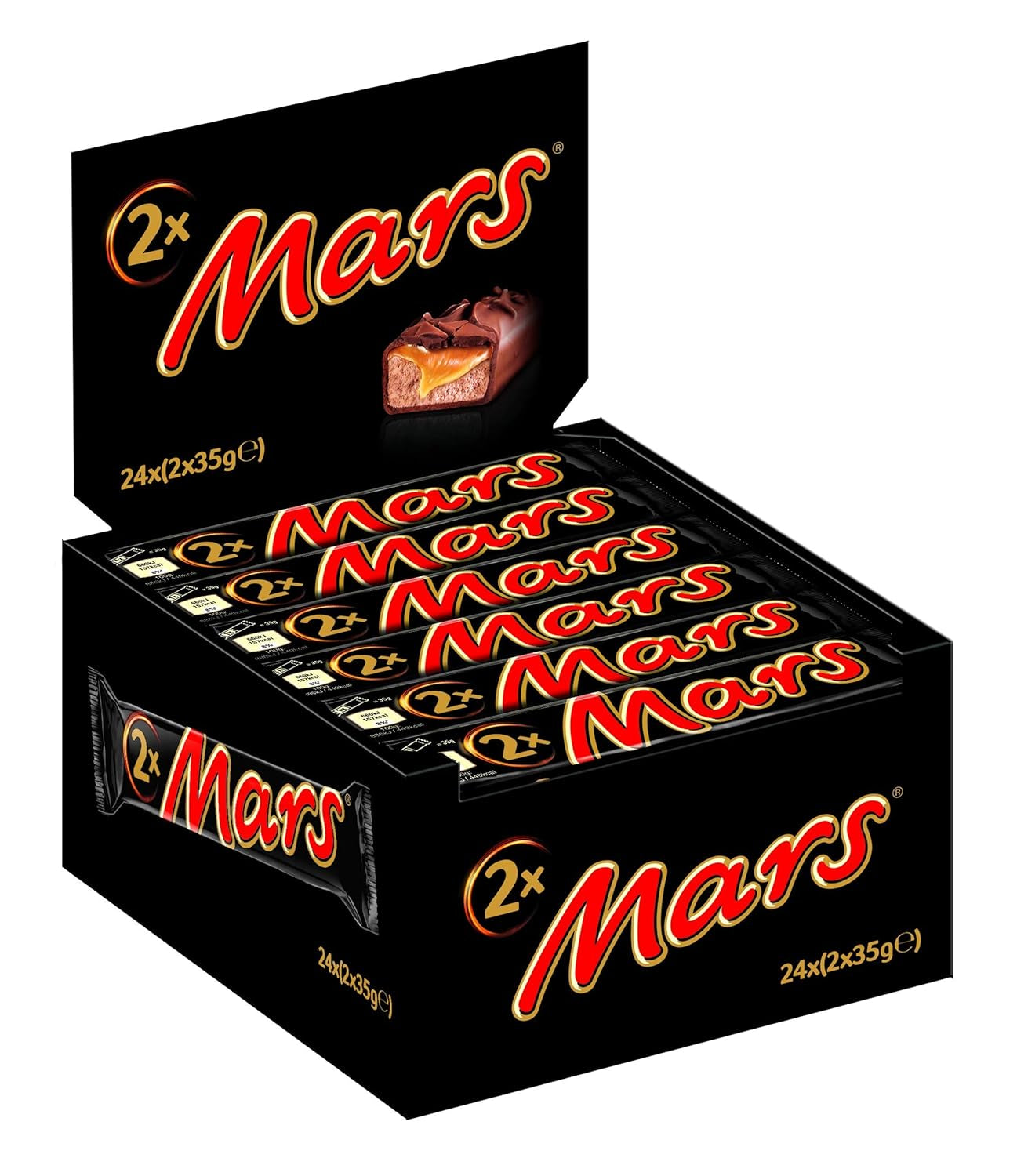 Tablettes de chocolat Mars, au caramel, nougat et chocolat au lait, 32 paquets x 51g