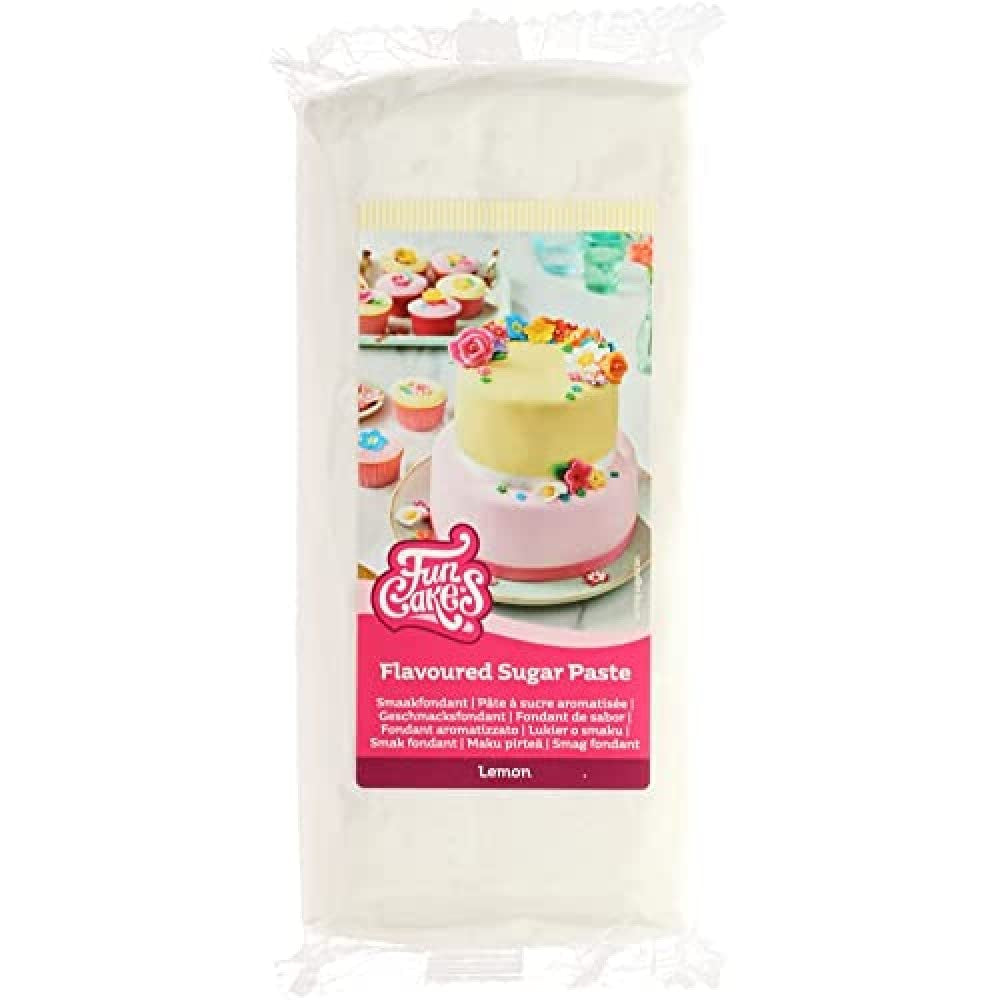 Fondant Funcakes aromatisé à la meringue : Facile à utiliser, onctueux, flexible, doux et malléable, parfait pour la décoration de gâteaux, casher et sans gluten. 1kg