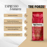 Espresso Caffè - Espresso en grains - Torréfié traditionnellement au feu de bois d'olivier, fabriqué à la main en Sicile - Café en grains de qualité supérieure 250g pour machines à café entièrement automatiques et machines à porte-filtre