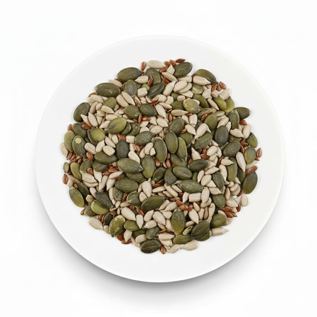 Mélange de graines Omega Bio 3 kg (mélange de graines de courge, de tournesol et de lin), un mélange de 3 graines oléagineuses brutes entières, riches en protéines, fibres et acides gras oméga-3