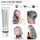 Teinture pour cheveux Gris Argent Crème de teinture pour cheveux gris argent naturel, Crème de teinture pour cheveux gris Gris argent, Crème de teinture pour cheveux naturelle gris argenté Teinture pour cheveux gris pour tous les types de cheveux avec 1 masseur de cuir chevelu (100 ml) Teinture pour cheveux Naty Shop