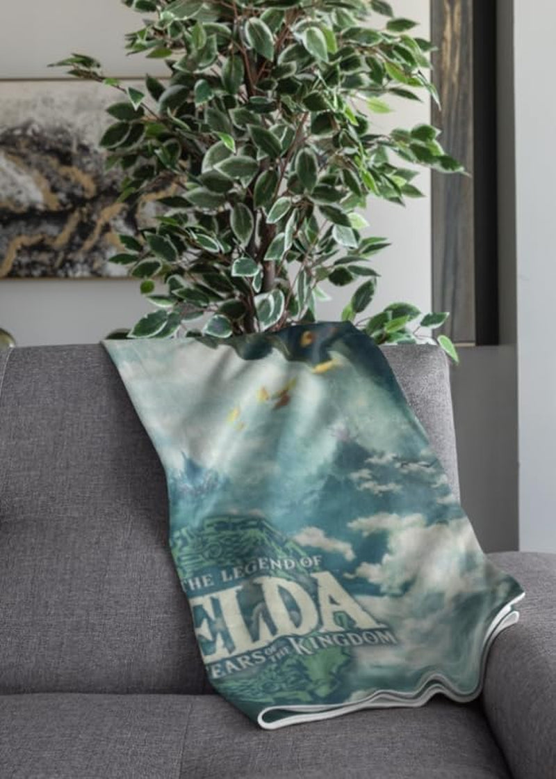 Couverture Sherpa Zelda - Sky Totk - 100 x 150 cm - Produit sous licence officielle, vert, lits et couvertures jumeaux HÃ"MADICT