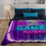 PETTI Artigiani Italiani - Couette d'hiver, Couette d'hiver, Couette simple, Double face, Impression monochrome et numérique, microfibre 100% hypoallergénique, Made in Italy Couettes et couettes Naty Shop Gamer 160 X 190 Cm