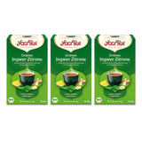 Yogi Tea - Thé vert au gingembre et citron, thé ayurvédique biologique aux épices et herbes, mélange de thé vert, gingembre et citron, Yogi Tea 3 Pack, 3X17 sachets de thé (51 sachets de thé au total), idéal comme cadeau