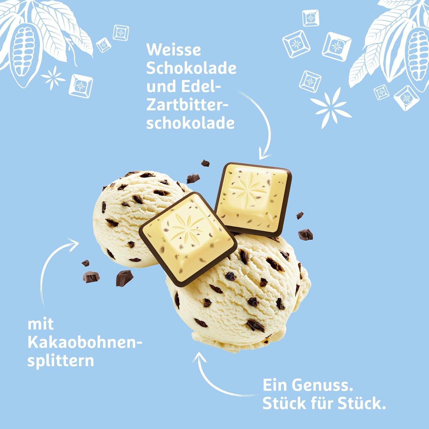 Tablette de chocolat Schogetten Stracciatella 100g, portion individuelle. Un délice. Pièce par pièce.