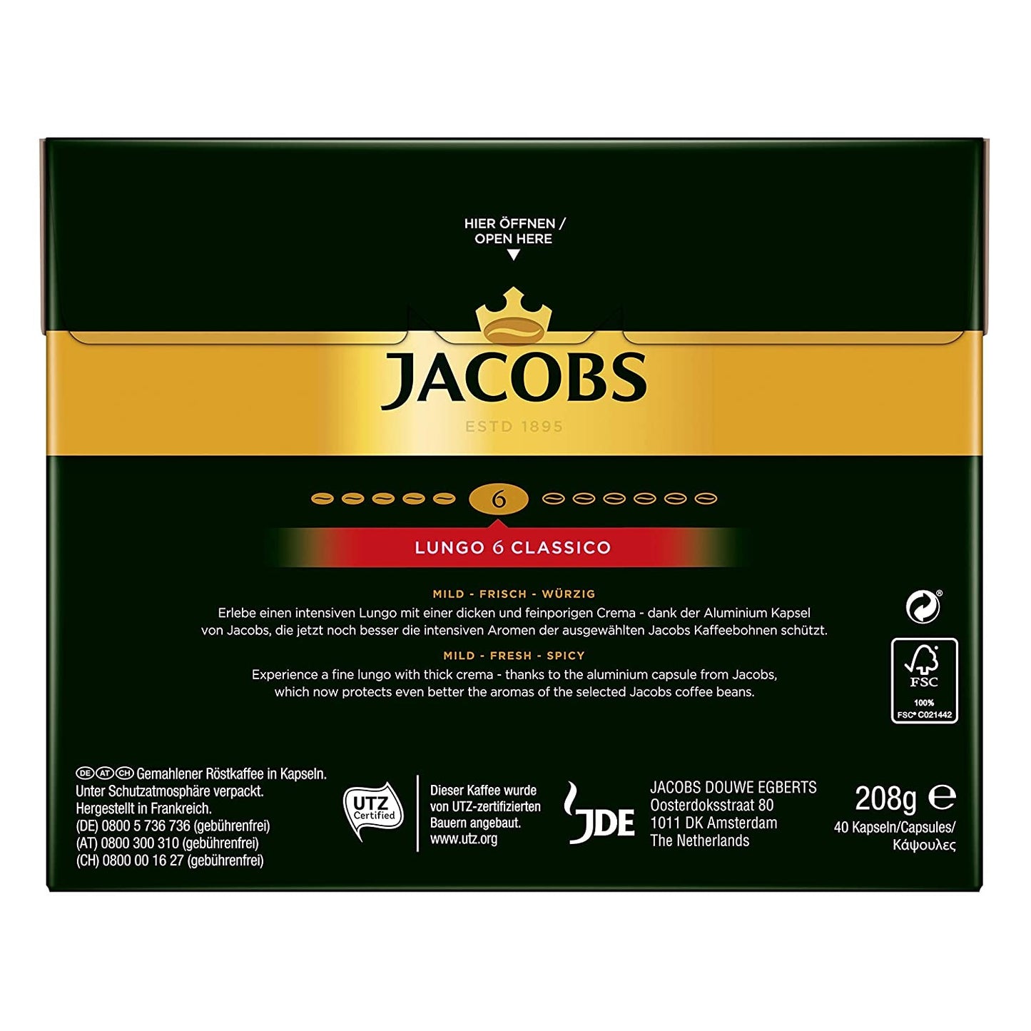 Capsules de café Lungo Classico (nur für kurze Zeit) Megapack XXL & Capsules de café Krönung Crema, 200 capsules compatibles Nespresso, 10er Pack, 10 x 20 Getränke, 1040 g
