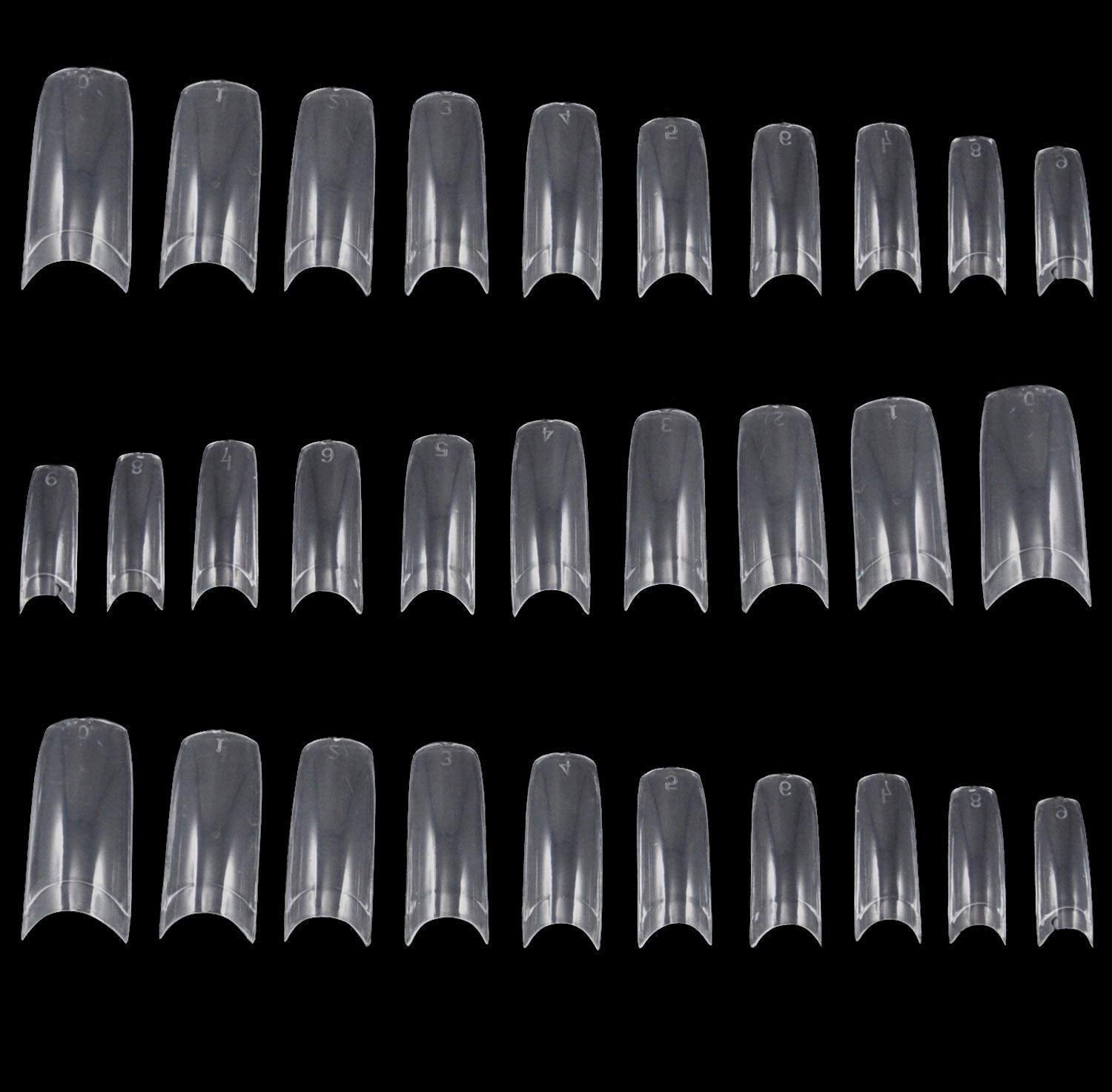 TRIXES 500 pcs Gel Ongles Conseils Ongles Français Clair Acrylique Conseils pour DIY Manucure 10 Modèles Différents