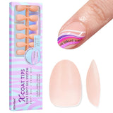 Btartbox Ongles Extra Courts en Gel Souple Couverture Complète Pointes d'Ongles Courtes Amande 160 Pièces Ongles Artificiels XCOATTIPS Préconçus Pointes d'Ongles Courtes Amande pour Extensions d'Ongles