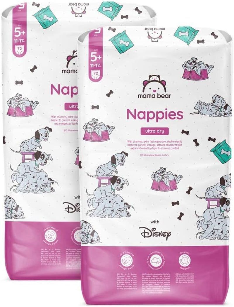 Marque Amazon : Mama Bear Disney Couches Ultra Dry, taille 3 (4-9 kg) – Boîte mensuelle, blanche, 172 pièces (2 paquets de 86)
