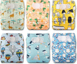 Couche réutilisable Littles and Bloomz FLV2-0602, fermeture à crochet et boucle standard, 6 couches