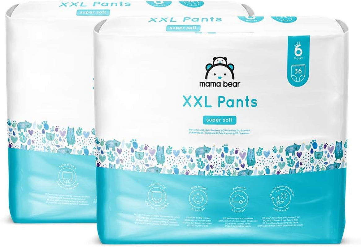 Marque Amazon : Couches Mama Bear Pull-Up XXL, taille 6 (18-30 kg), 72 pièces (2 paquets de 36)