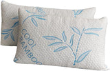Comfysleep King Size Oreiller en viscose de bambou rafraîchissant Mousse à mémoire de forme déchiquetée Housse réglable en viscose de bambou Housse amovible/lavable 2 pièces Naty Shop Oreillers standard Titre par défaut